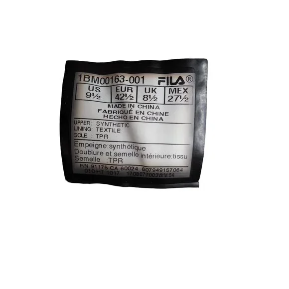 Fila Black Men's Athletic Shoes Sneakers Sz 9.5 Eu 42.5 little to no wear - Picture 5 of 9